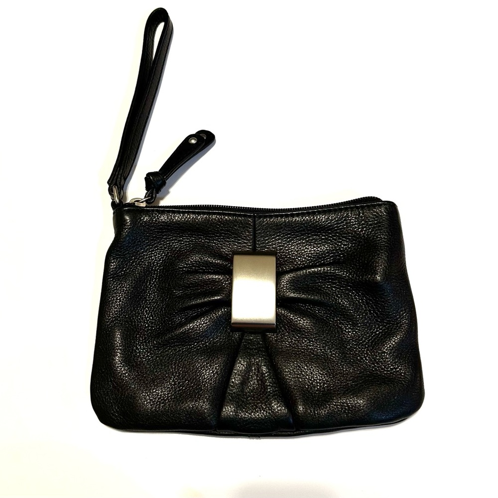 Audrey Brooke Supple Black Leather Clutch